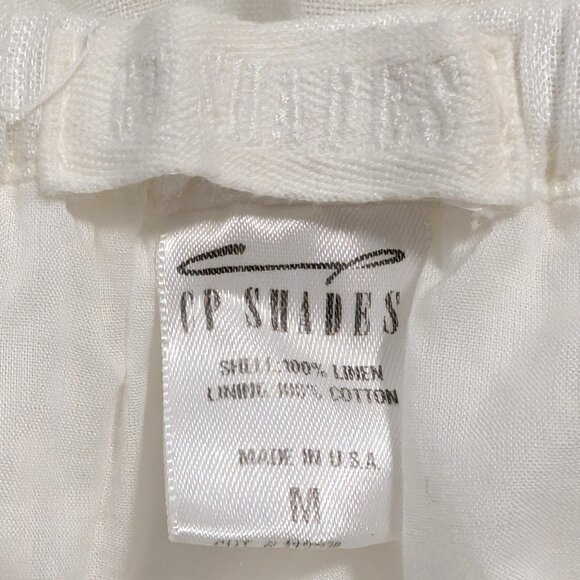 CP Shades Womens Size M White 100% Linen Button Up Shirt Maxi Pull On Skirt Set - Picture 9 of 10